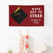 Banderoles Graduation personnalisée Maroon 2025 (En situation)