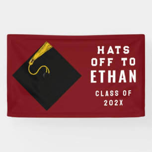 Banderoles Graduation personnalisée Maroon 2025