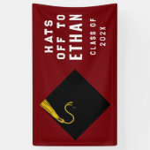 Banderoles Graduation personnalisée Maroon 2025 (Vertical)