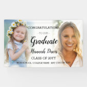 Banderoles Graduation personnalisée Photo Collage Script Call (Horizontal)