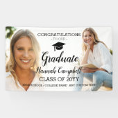 Banderoles Graduation personnalisée - Script de collage photo (Horizontal)