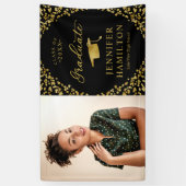 Banderoles Graduation photo Black Gold moderne (Vertical)