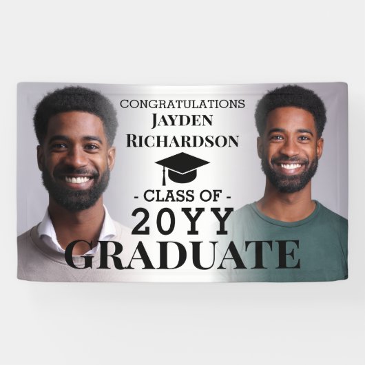 Banderoles Graduation Photo Collage Custom Grad Congrats (Horizontal)