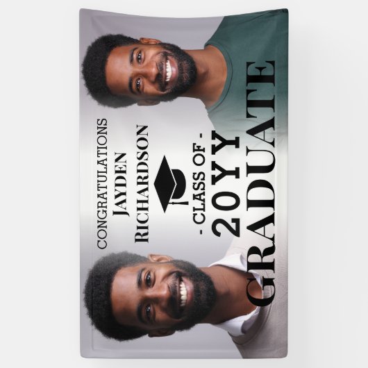 Banderoles Graduation Photo Collage Custom Grad Congrats (Vertical)