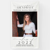 Banderoles Graduation Photo & Elegant Black Script Classe Ann (Vertical)