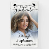 Banderoles Graduation Photo Élégant Script Félicitations Grad (Vertical)