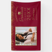 Banderoles Graduation Photo Gold Glam Script Grad Casquette R (Vertical)