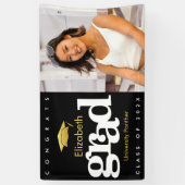 Banderoles Graduation photo noir or casquette simple gras mod (Vertical)