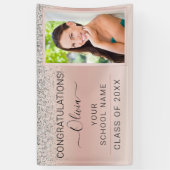 Banderoles Graduation Photo Pink Silver Classe de Parties sci (Vertical)