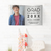 Banderoles Graduation Photo Script moderne Argent (En situation)