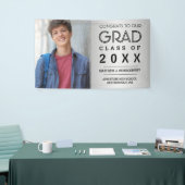 Banderoles Graduation Photo Script moderne Argent (Salon professionnel)