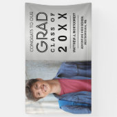 Banderoles Graduation Photo Script moderne Argent (Vertical)