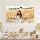 Banderoles Graduation Photo & Simple Noir Script Classe Année
