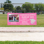 Banderoles Graduation Pink Opal 1 Photo Félicitations (En situation)