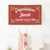 Banderoles Graduation Red Gold Party (En situation)