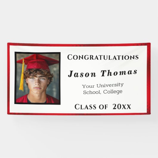 Banderoles Graduation Red Satin Élégant (Horizontal)