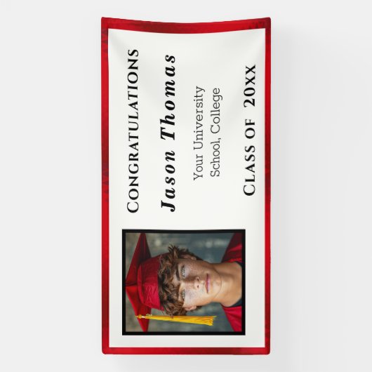 Banderoles Graduation Red Satin Élégant (Verticale)