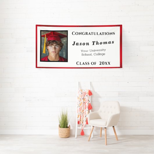Banderoles Graduation Red Satin Élégant (Insitu)