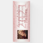 Banderoles Graduation Rose fille or Parties scintillant étinc (Vertical)