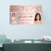 Banderoles Graduation rose or étoiles deux photo (Salon professionnel)