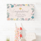 Banderoles Graduation rose pâle du jardin floral (En situation)