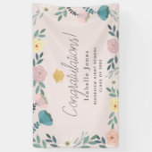 Banderoles Graduation rose pâle du jardin floral (Vertical)