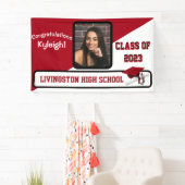Banderoles Graduation Rouge & Blanc (En situation)