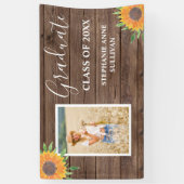 Banderoles Graduation rustique du bois de tournesol (Vertical)