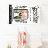 Banderoles Graduation simple en noir et blanc Une photo verti (En situation)