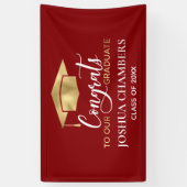 Banderoles Graduation simple moderne Red Gold (Vertical)