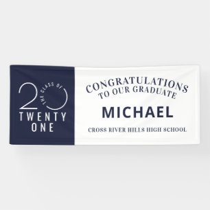 Banderoles Graduation Stylish CLASSE Minimale DE 2021 Marine 