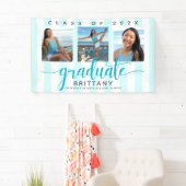 Banderoles graduation turquoise 3 photo script de parties sci (En situation)