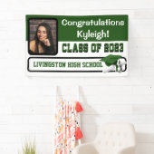 Banderoles Graduation verte et blanche (En situation)