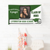 Banderoles Graduation verte et blanche (En situation)