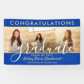 Banderoles Graduations 3 Photo Royal Blue and Gold (Horizontal)
