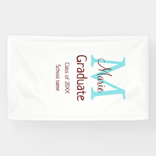Banderoles Gradué ajouter nom monogramme vert rose simple min (Horizontal)