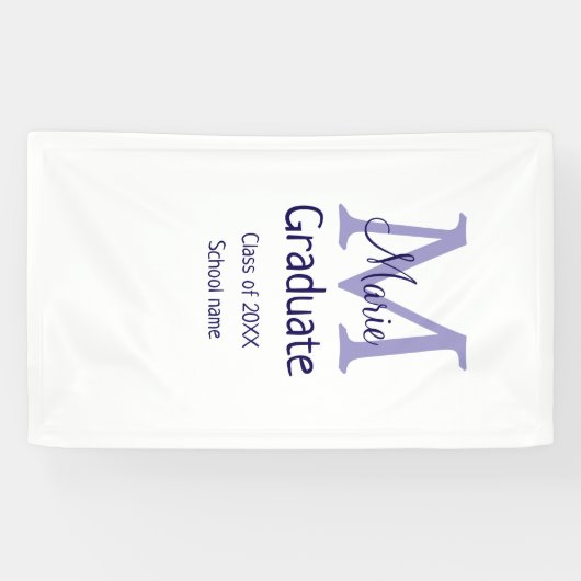 Banderoles Gradué ajouter nom monogramme violet simple m mini (Horizontal)