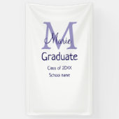 Banderoles Gradué ajouter nom monogramme violet simple m mini (Vertical)