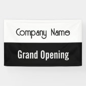 Banderoles Grand ouverture Black White Nom de la société Modè (Horizontal)