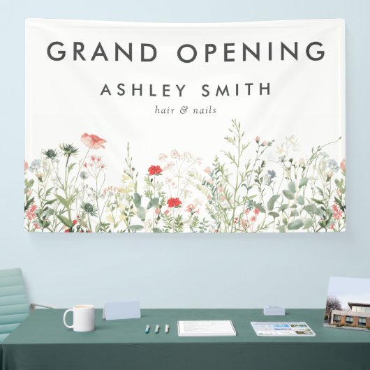Banderoles Grand ouverture du fleur sauvage Meadow (Salon professionnel)