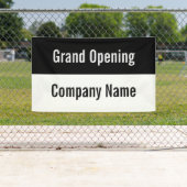 Banderoles Grand ouverture Noir et blanc Modèle d'affaires (En situation)