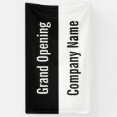 Banderoles Grand ouverture Noir et blanc Modèle d'affaires (Vertical)