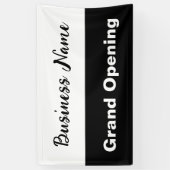 Banderoles Grand ouverture Noir et blanc Nom commercial (Vertical)