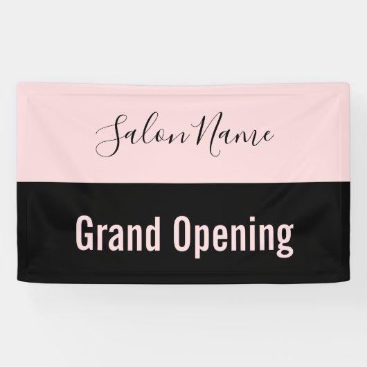 Banderoles Grand Ouverture Pale Rose noir Script Salon de bea (Horizontal)