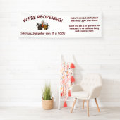 Banderoles GRAND RÉOUVERTURE DU logo personnalisé (En situation)