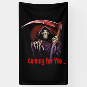 Banderoles Grande Faucheuse Venant Pour Vous Halloween