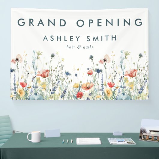 Banderoles Grande ouverture Fleur sauvage vibrante (Salon professionnel)