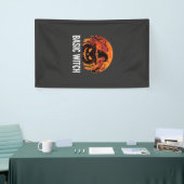 Banderoles Graphique de lune de citrouille de sorcière de bas (Salon professionnel)