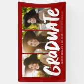 Banderoles Gras diplômé moderne trois photo rouge diplôme ba (Vertical)