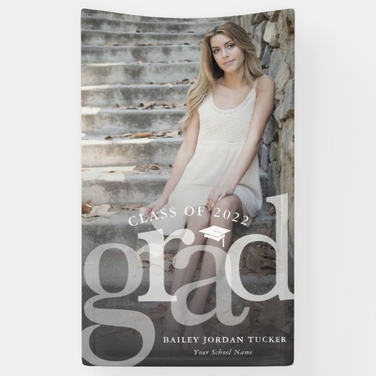 Banderoles Gras GRAD noir Ombre superposition photo Graduatio (Vertical)